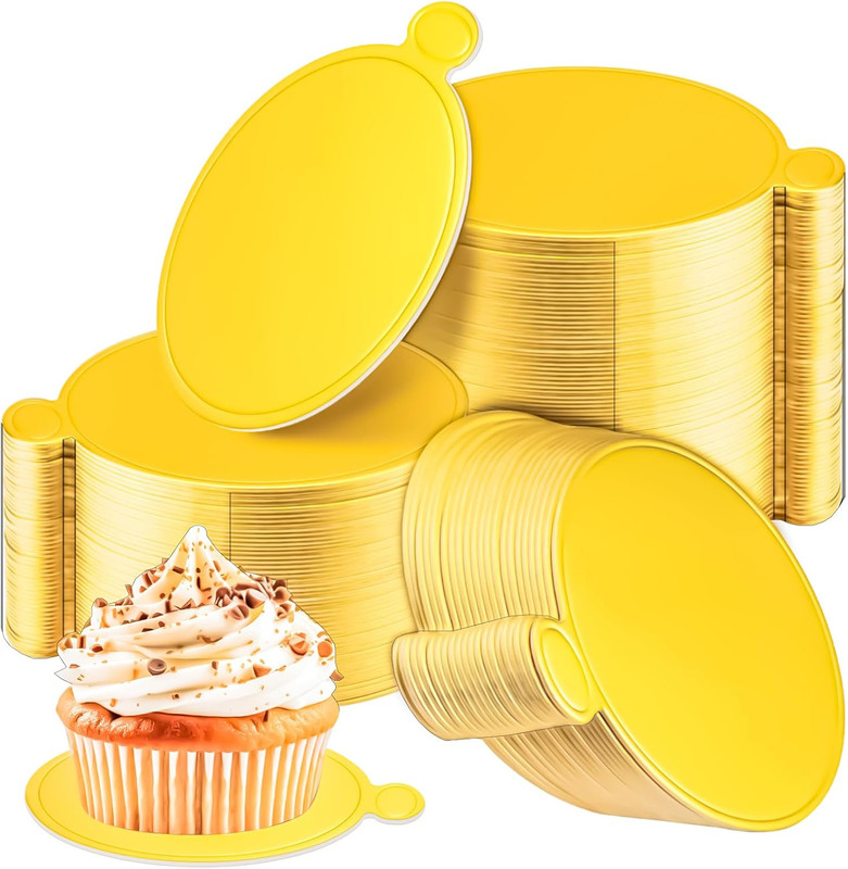 100Pcs Mini Cake Boards 3.15Inch Gold round Cake Circle Base, Mini round Dessert