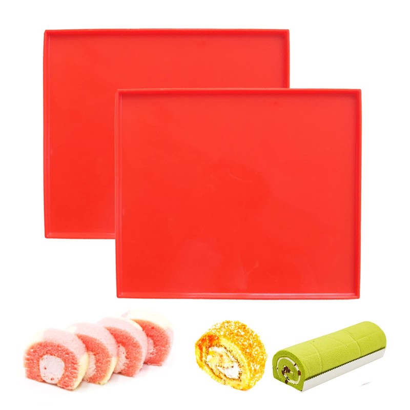 Swiss Roll Cake Mat – Flexible Multipurpose Silicone 12 x 10.5 inches, Red