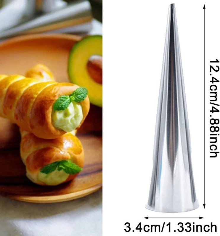 30 PCS Non-Stick Stainless Steel Cream Horn Molds - Large, 5" Big Size for DI... gallery
