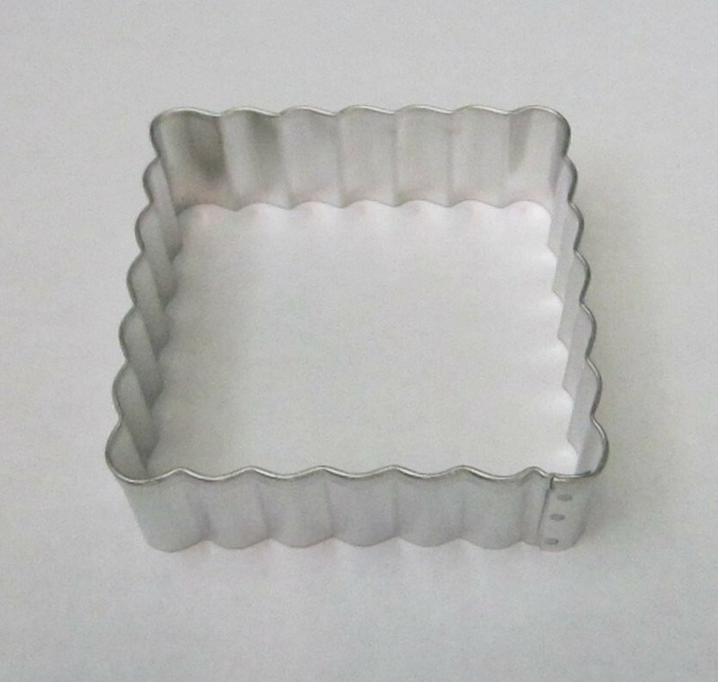 2.75" Square Shape Fluted Scalloped Cookie Cutter Tea Party Sandwhich Pastry gallery