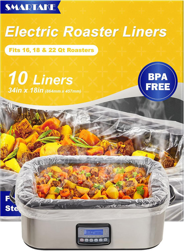 Electric Roaster Liners, 10 Count Disposable Roaster Liners, Fits 16, 18, 22 Qua