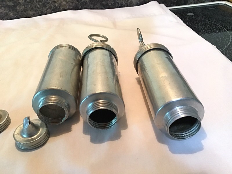 Vintage Lot of 2 Small Aluminum cake Decorators extra tube W/5 tips gallery