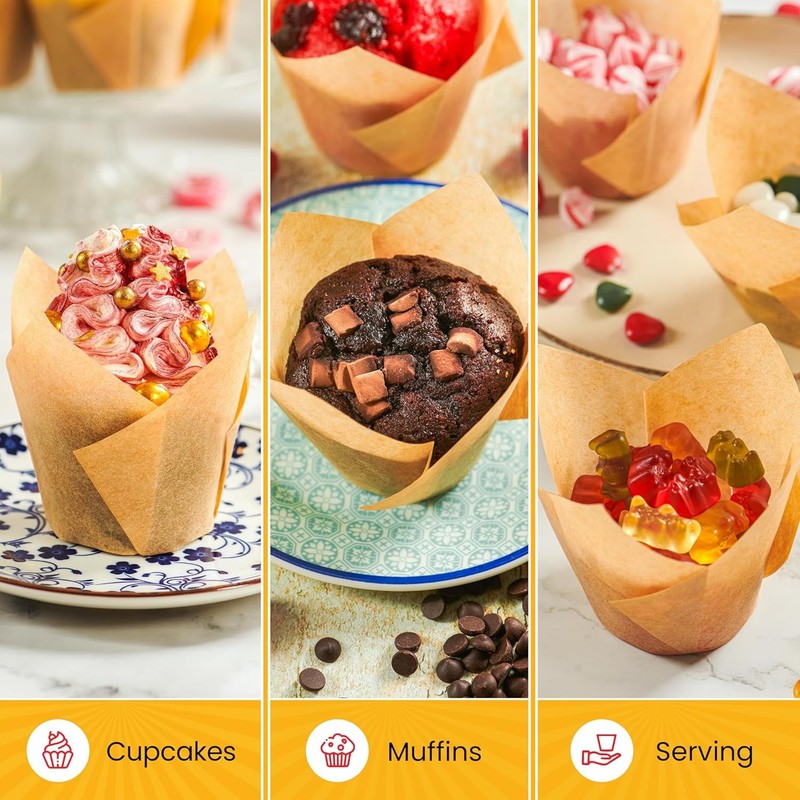 Tulip Cupcake Liners Muffin Liners Baking by Baker’s Signature – 200pcs of gallery