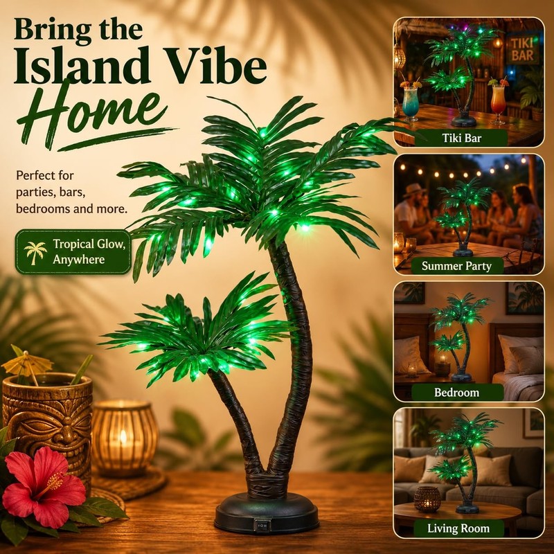 Spirit Star Christmas Center 24 Lighted Palm Tree Decor Tropical Tabletop Led gallery