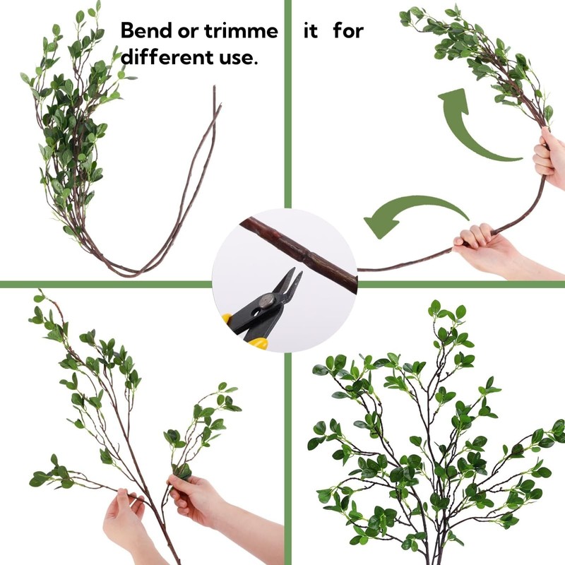 Relxhmft 4Pcs Artificial Greens Branches For Vase 27 Faux Twigs Tree Stems Fake gallery