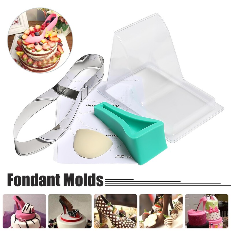 High Heel Shoe Silicone Cake Mold Fondant Mould Wedding Cake Decor DIY Kit Set