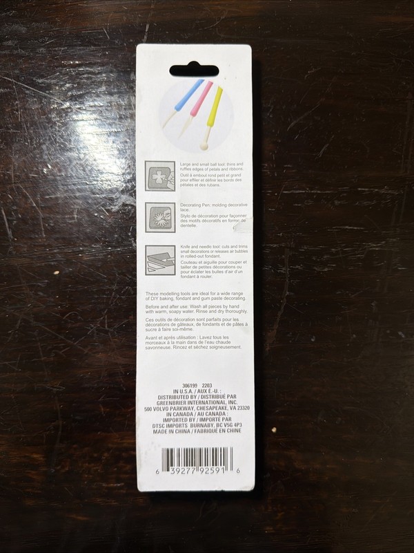 1 Package Viola 3pc Cake Decorating Tool Set Multicolor Handles NIP Greenbriar gallery