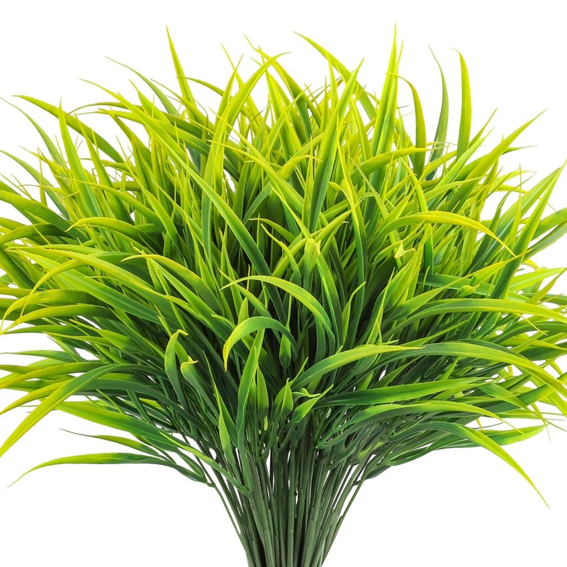 Ouddy Decor 16 Bundles Artificial Plants Outdoor Fake Grass Greenery Stems Uv gallery