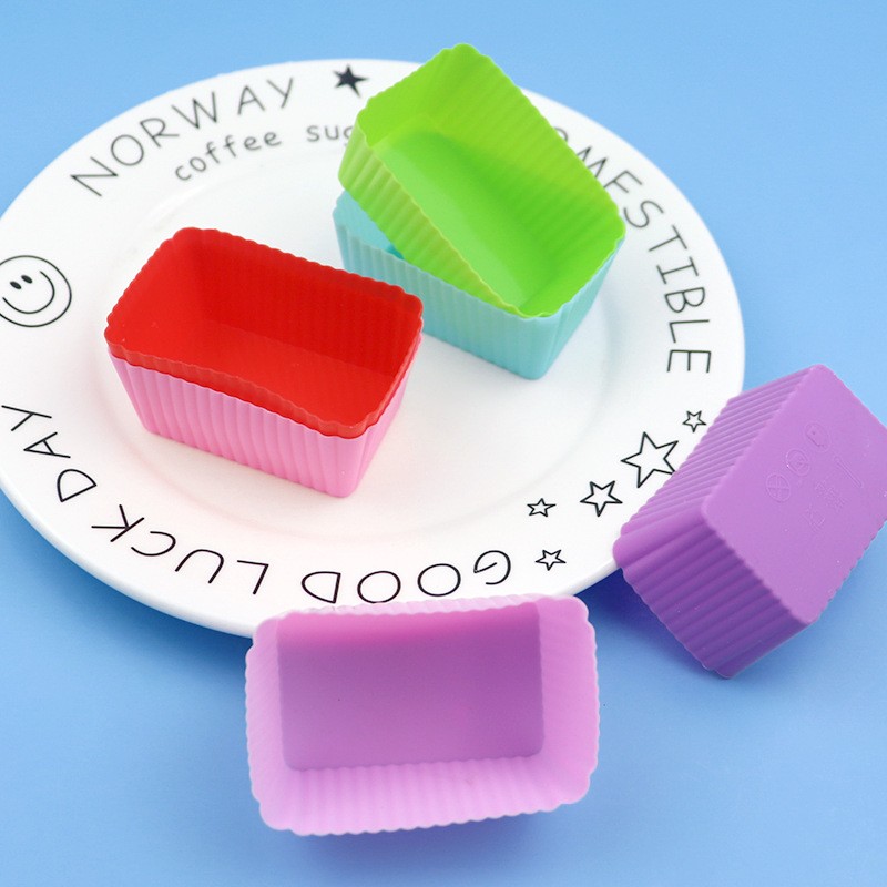 5pcs Rectangular Silicone Muffin Cup DIY Cake Mold Jelly Pudding Mold