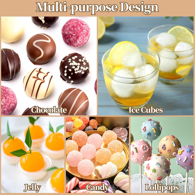 Sphere Chocolate Molds, 15 Cavity 3D Ball Molds Silicone, Small Semi Sphere Cand gallery