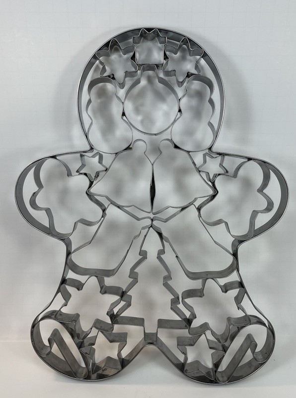 Large Christmas Gingerbread Man Cookie Cutter Plus Metal 13 X 10 Inches