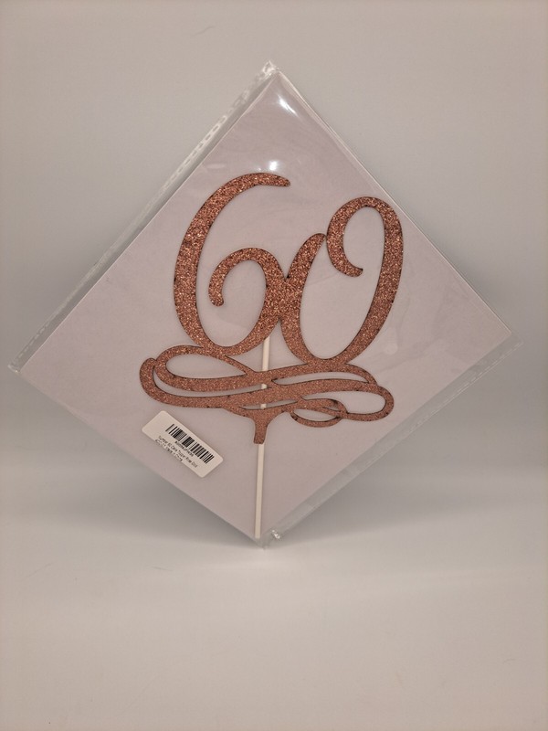 Large “60th” Cake Topper. Rose Gold. Photo Prop Party Supplies.
