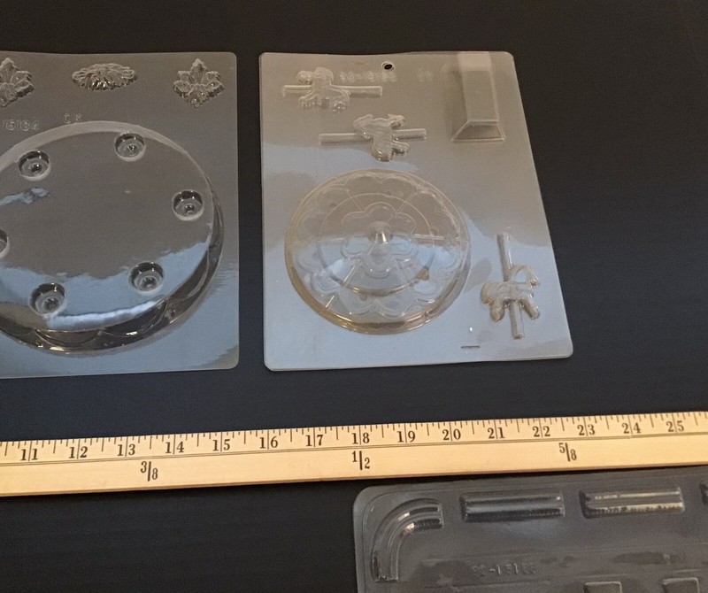 Vintage Plastic Candy Molds Lot Of 7, Carnival, Skateboard, Merry Go Round gallery