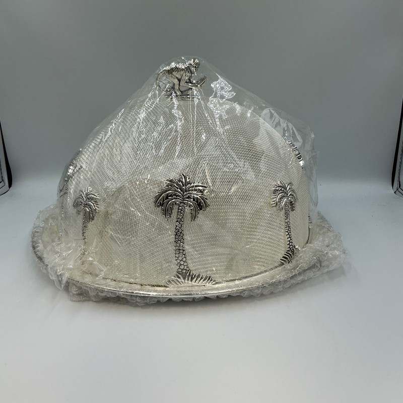 Godinger Silver Plated Monkey Palm Tree Cake Dome with Plate 13.75" gallery