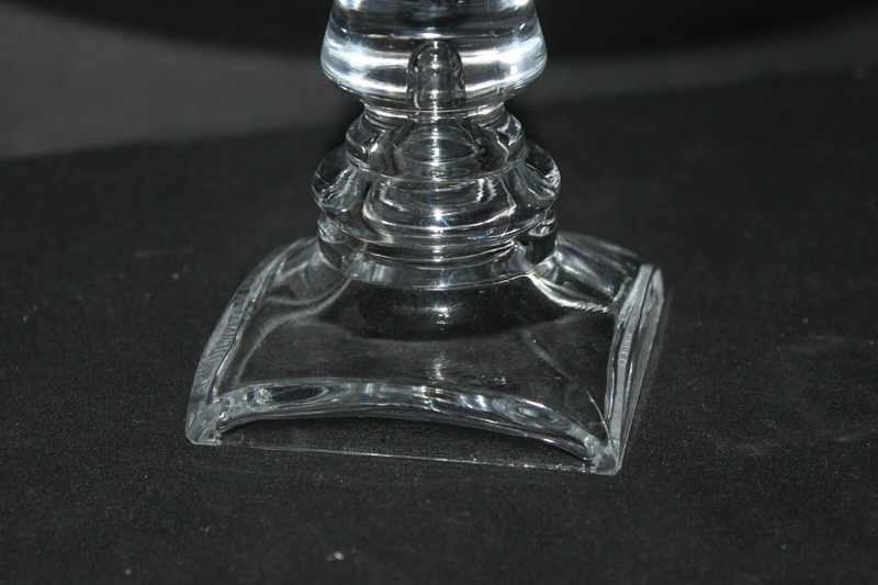 Longaberger Glass Cake Pedestal 10" Diameter Square Base Handcrafted in the USA gallery