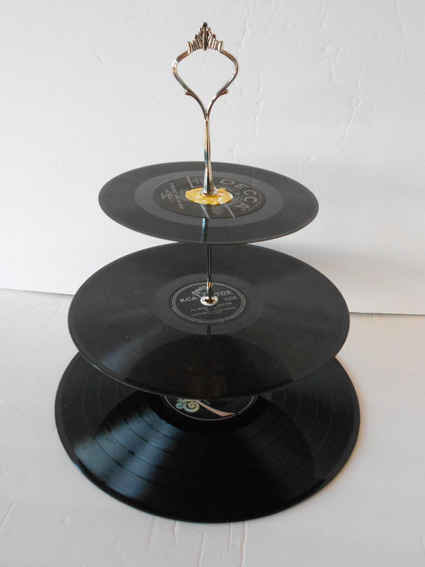 Vinyl Record Cupcake Stand-Lot# 82