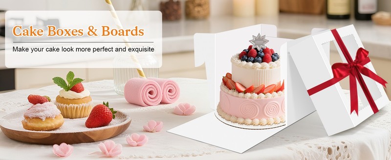 10x10x5 Cake Boxes with Window, Cake Boxes 10 inch Tall with Cakes Box Ribbon gallery