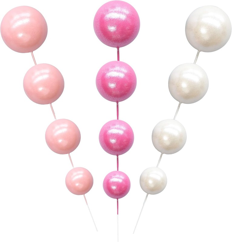 30Pcs Balls Cake Topper Foam Ball Cake Picks Mini Balloon Cupcake Insert Bubble gallery