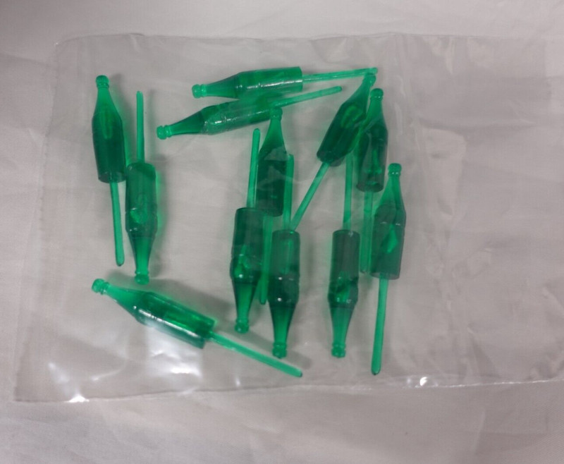 Bakery Crafts Green cola bottle cupcake pick, 12 ct / soda / pop / NEW