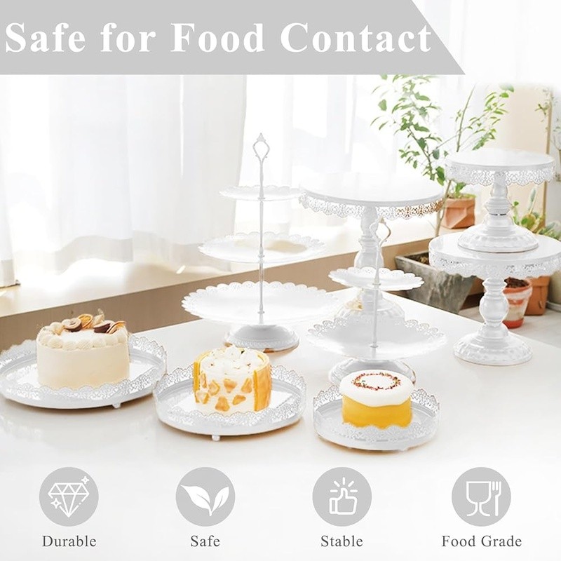 Metal Cake Stand 3 Tier Dessert Holder Sturdy Parties Events Home Display New gallery