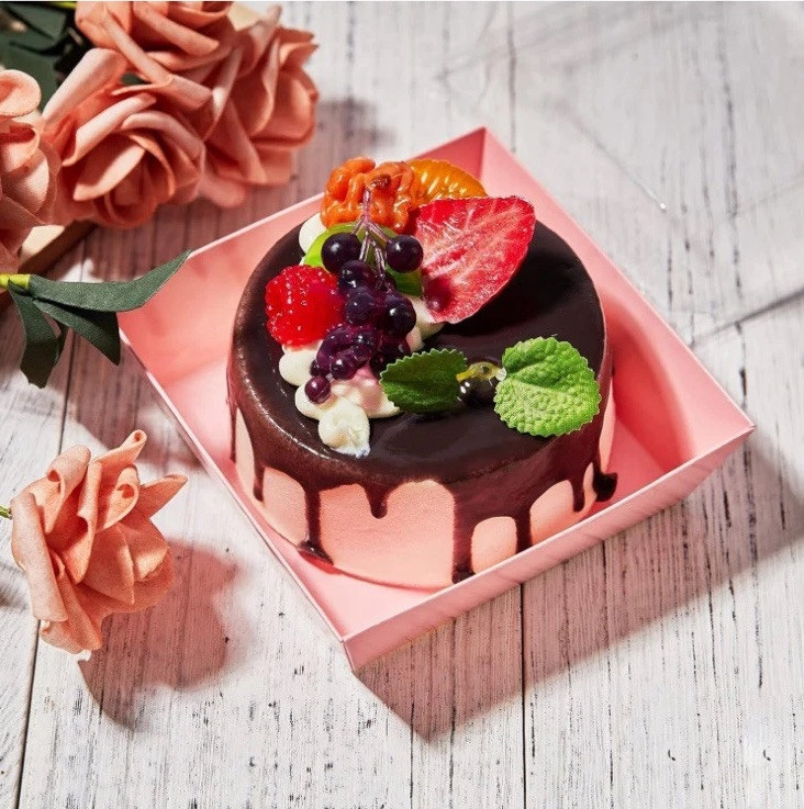 Cmkura 30 Pack ( 7.4 Inch Pink Paper Boxes with Clear Lids) Cake Slice Container gallery