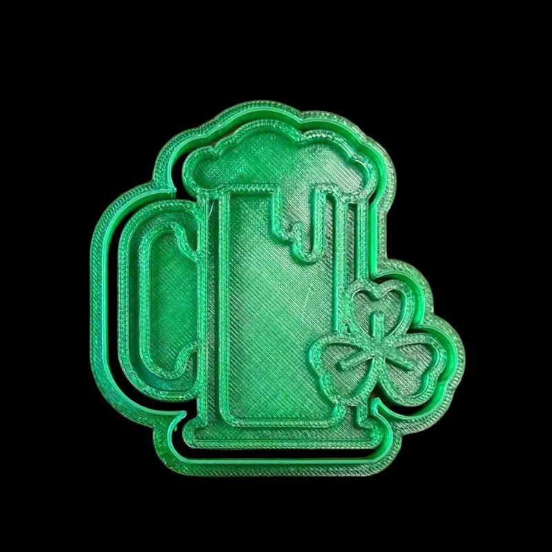 Beer Mug with Clover - Custom 3D Printed Cookie Cutter + Stamp Combo gallery