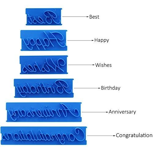18 Pcs Cookie Fondant Stamp Cutter Stamper Blessing Letters Mold Happy gallery