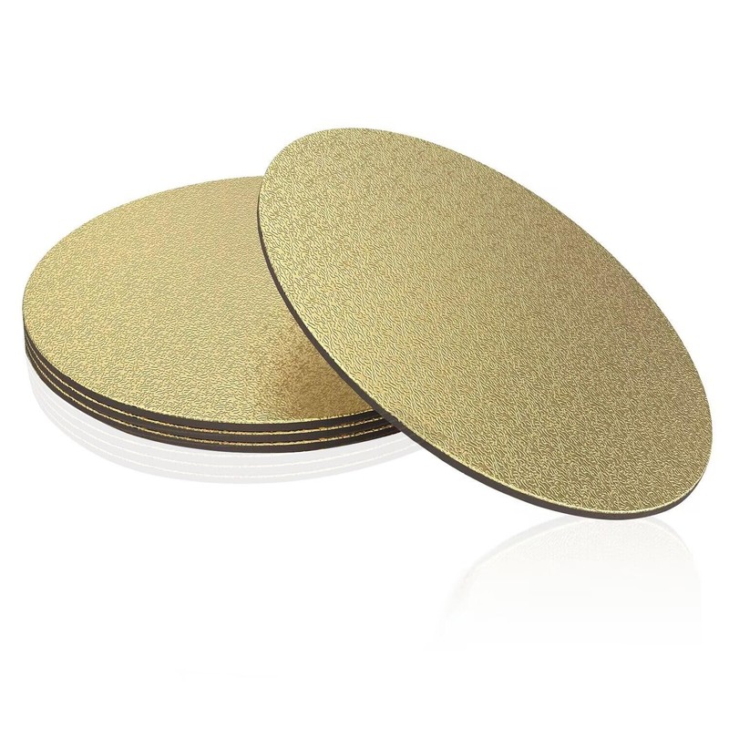 4 Pack 10 Inch Round Cake Boards Gold, Wedding Birthday Dessert Pizza Base Kit