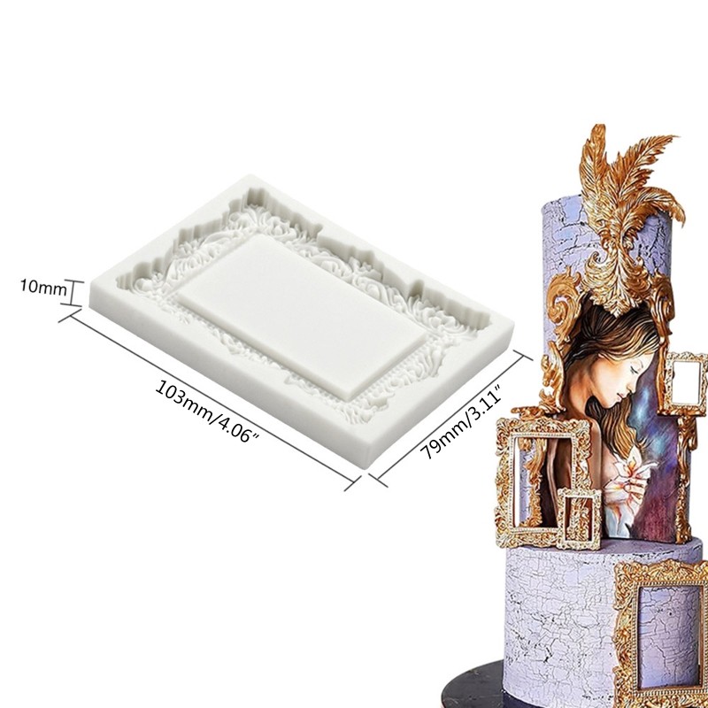 Silicone Craft Mold European Style Picture Frame Fondant Chocolate Candy Mold gallery