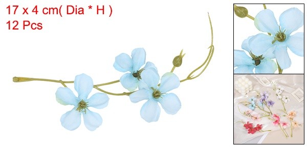 12Pcs Floating Flowers for Centerpieces Wedding Blue Green Pea Flower gallery