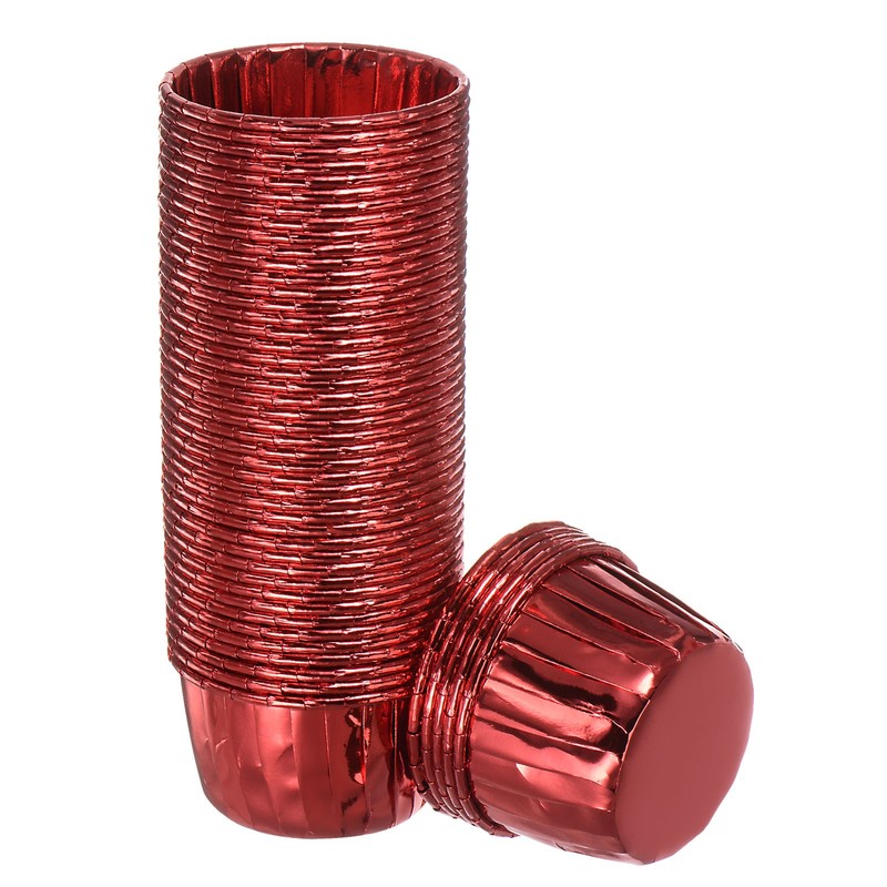 Red Cupcake Cups, 50pcs Aluminum Foil Standard Cupcake Liners