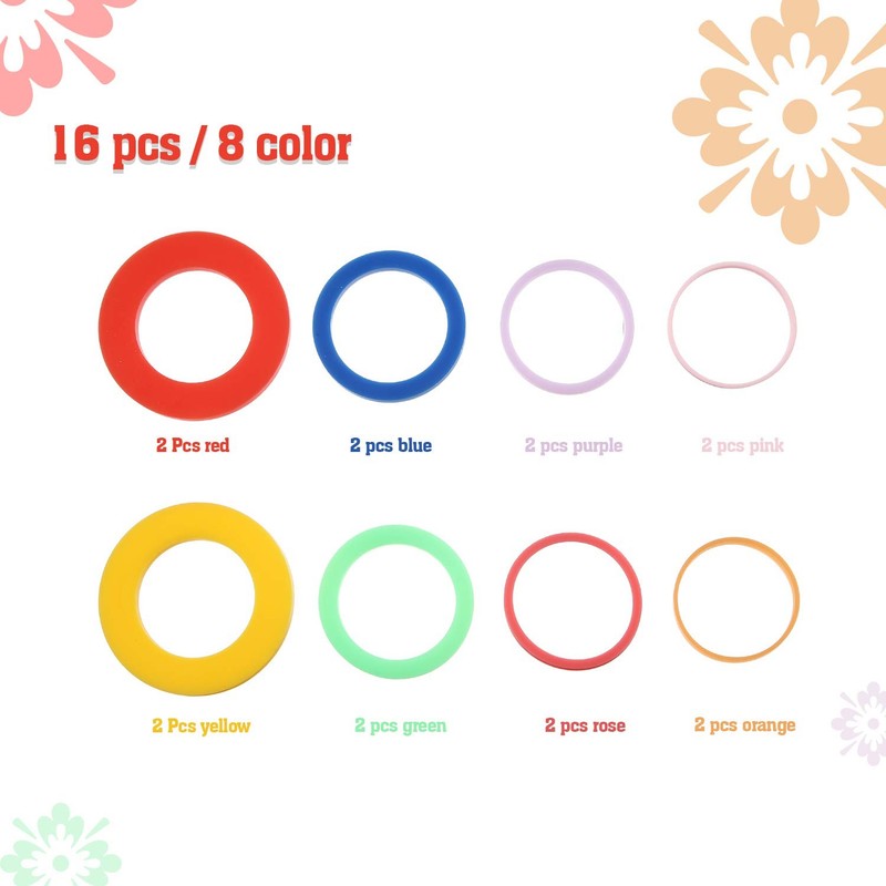 16 Pieces Rolling Pin Guide Ring Spacer Bands Thickness Rings Flexible Red gallery