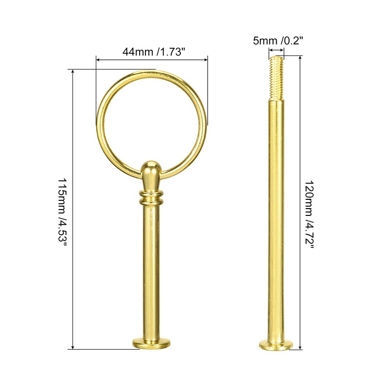 5 Set Cake Tray Stand Handle Plate Hardware Fitting 3-Tiers Round Gold gallery