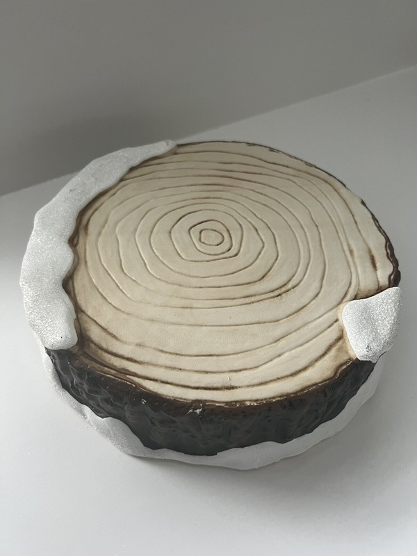 Target Bullseye Playground Faux Wood Log Snow Cake Stand Cupcake Wedding G8 gallery