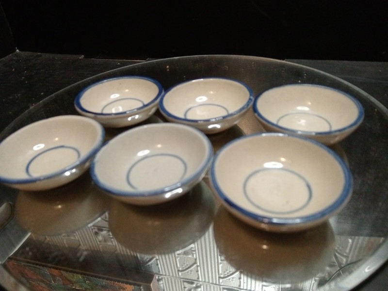 6x Ceramic Ramekins Khanom Thuai Talai Dessert Bowl Coconut Milk Custard Cake