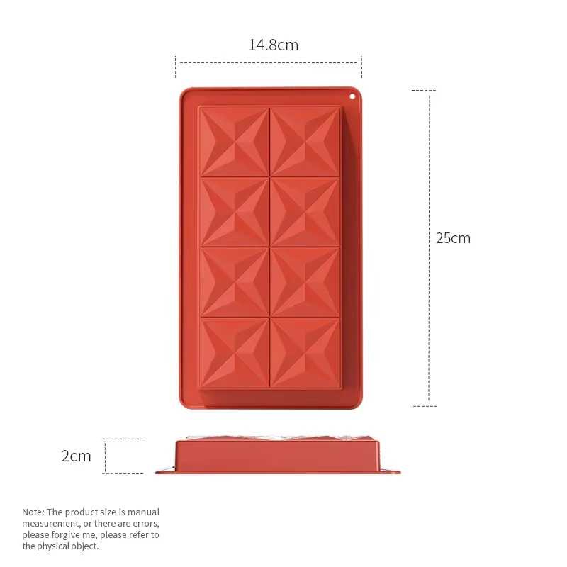 1Pcs Dubai Chocolate Mold Bar Pistachio Chocolate Bar Silicone Thick Mold for Fi
