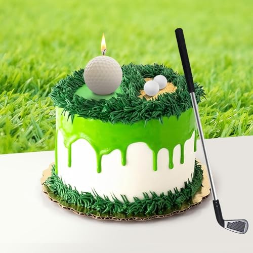 Golf Ball Birthday Candles, Golf Cake Topper & Mini Golf Club for Iron White gallery