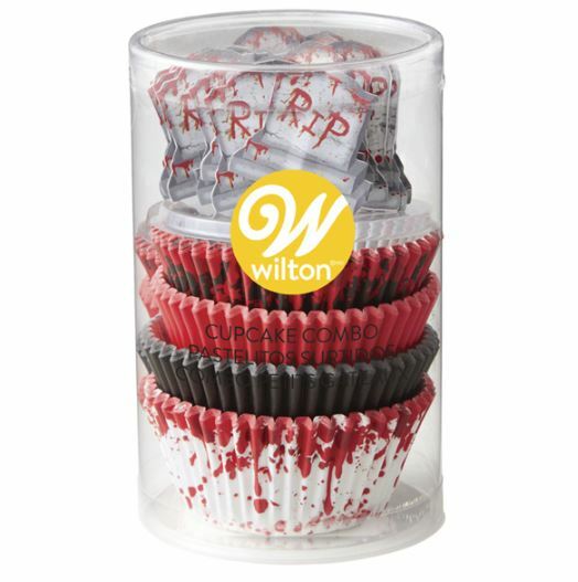 Wilton Halloween RIP Cupcake Baking Cups Kit w Headstone Picks NEW SEALED