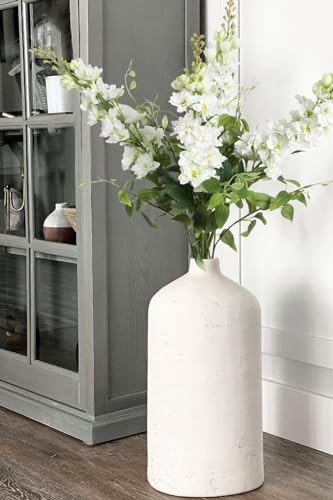 8PCS Artificial Delphinium Flowers with Clematis Greenery Long Stem White gallery