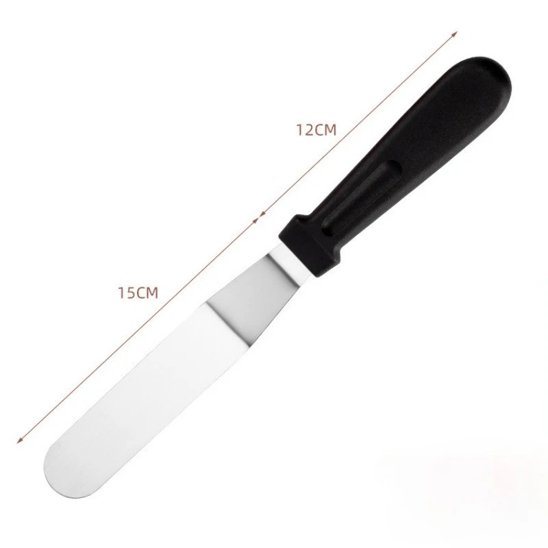 3 pc Stainless Steel Curved Handle Cake Spatula – Ideal for Frosting, Decorating