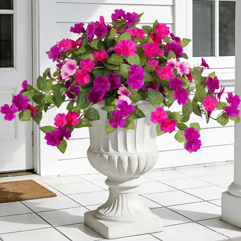 Inxugao Artificial Fake Flowers For Outdoors Spring Decoration 2 Bundles Faux