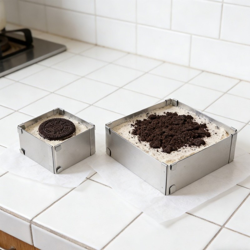 2PCS Mousse Cake Mold Adjustable - 3.74 & 6in Extendable Stainless Steel gallery