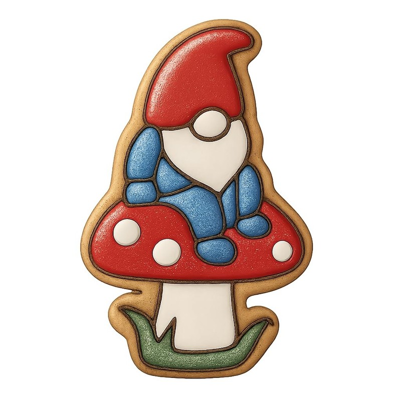 Gnome on a Toadstool Cookie Cutter & Stamp - 2.4x4 Fun Kitchen Baking gallery