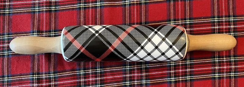 Tartan Plaid 13 Inch Rolling Pin Red Black White Ceramic gallery