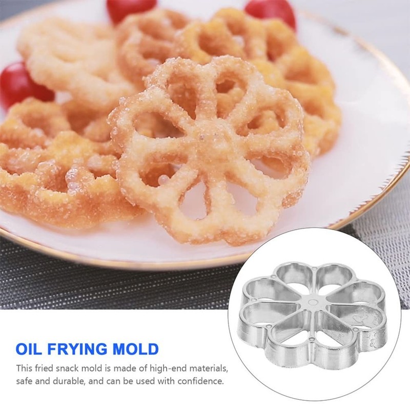 1 PCS Rosette Iron Molds Set Bunuelos Mold Handle Lotus Flower Cookie Alloy gallery