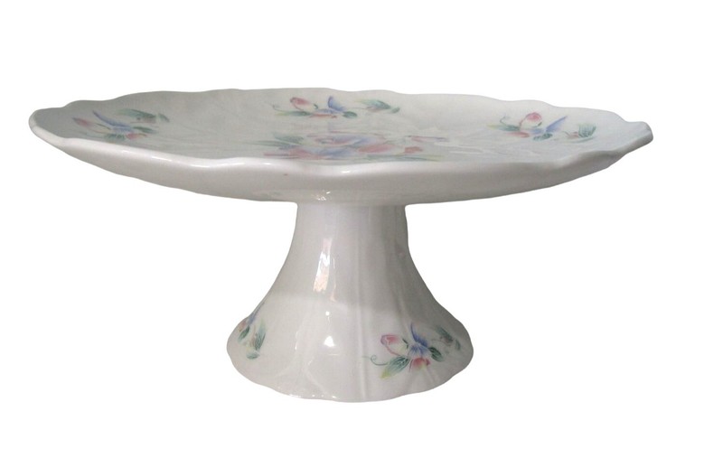 Aynsley Little Sweetheart Pastel Butterfly Floral Cake Stand 1986-96 England EUC