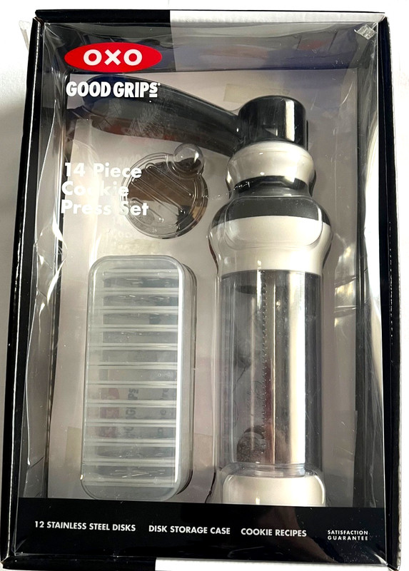 OXO Good Grips 14-Piece Cookie Press Set with 12 Stainless Steel – New