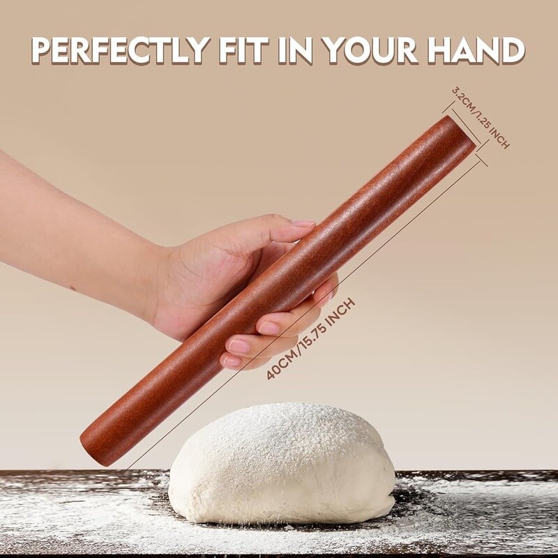 Non-Stick Wood Rolling Pin Baking Pizza Pie Dough Cookie Pastry Kitchen Tool New gallery