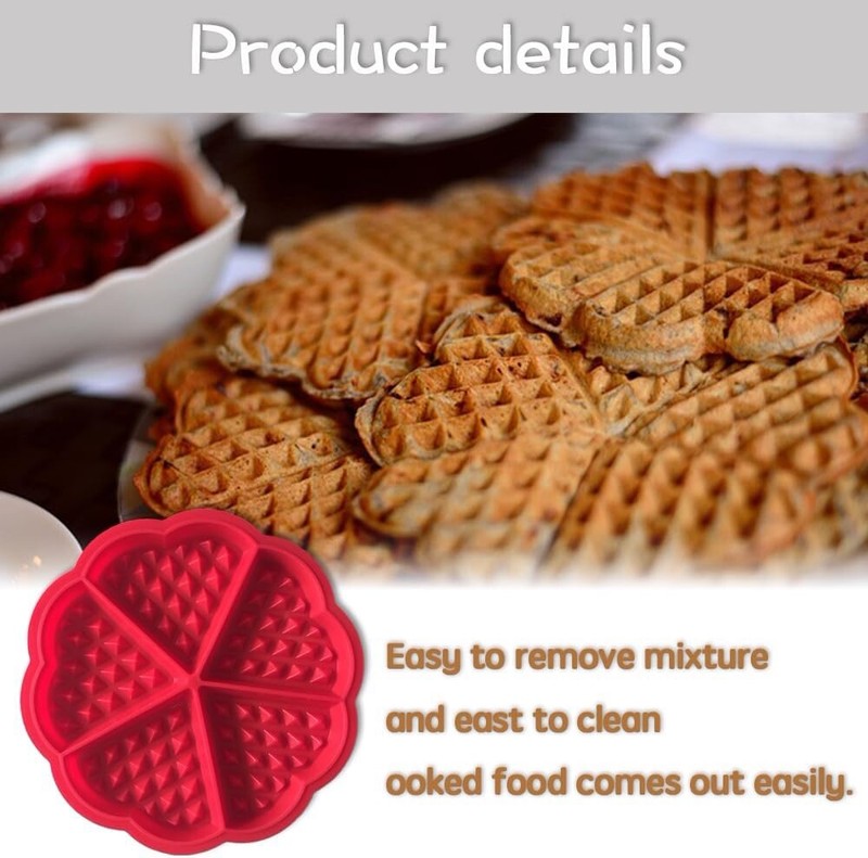 Waffle Mold Nonstick Silicone Mold heart-shaped Mold for Making Waffles gallery