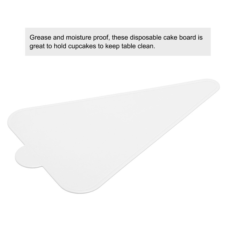 100pcs Mini Cake Boards, Mousse Cake Cardboards Triangle Cake Bases (White) gallery